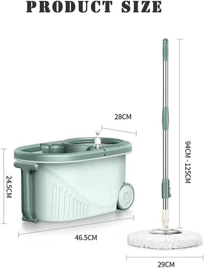 360° Spinning Mop & Bucket Set with Adjustable Handle